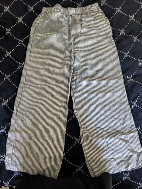 Reformation Black & White Striped Linen Pants